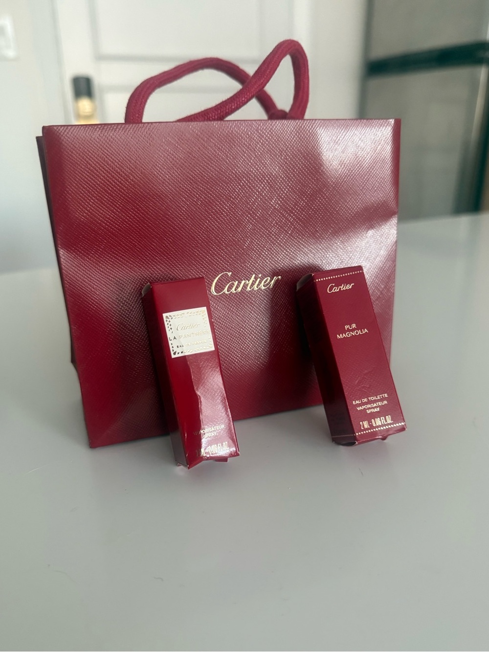 Cartier mini shopping bag and new perfume samples